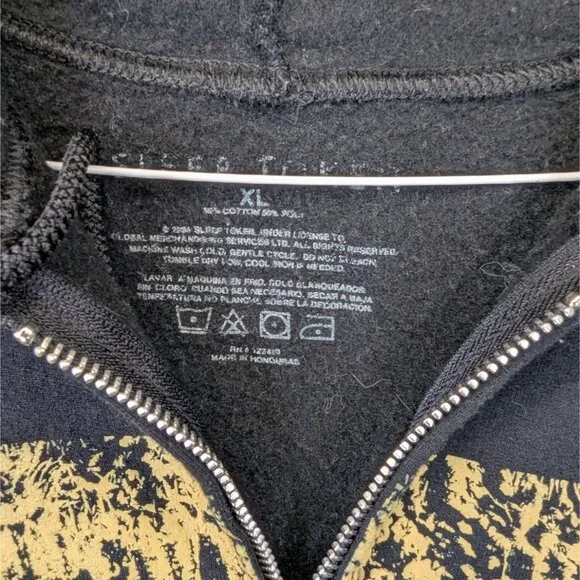 Sleep Token Mens XL Hoodie Black Full Zip Sweatshirt Graphic Sleeve - Picture 5 of 7